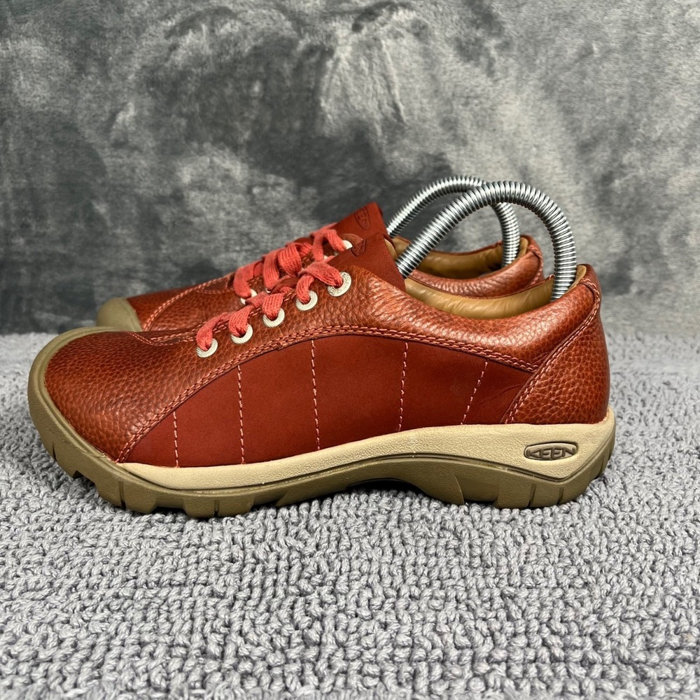 Keen Presidio Red Ochre Leather Walking Shoes Sneakers 1017948 Womens 8.5